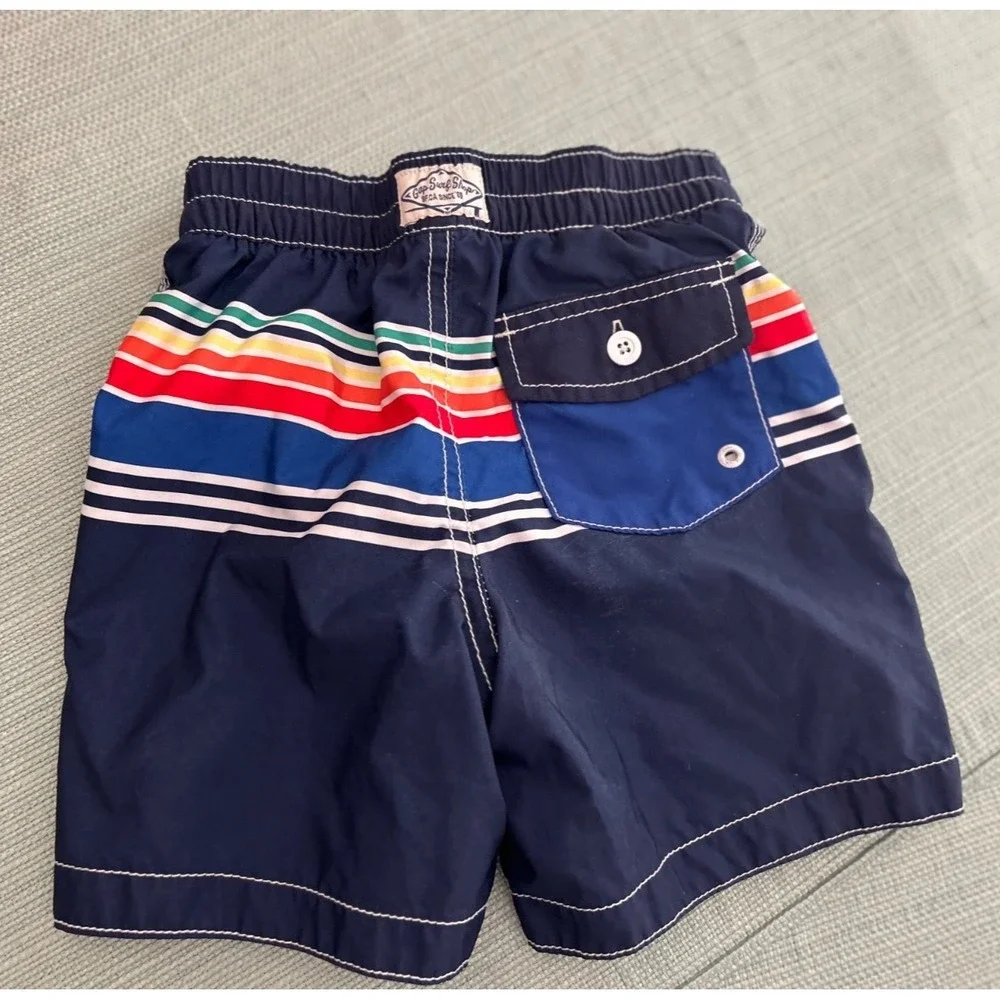 EUC Baby Gap Toddler Boys Blue Stripe Lined Swim Trunks G-89 Surf 3T